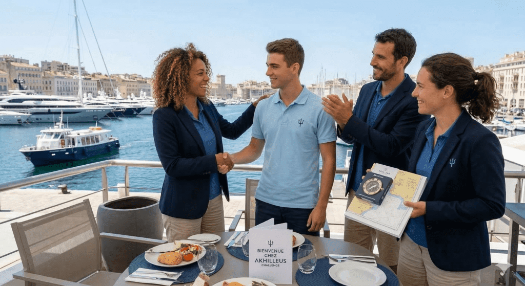 Navigation professionnelle catamaran - team building Akhilleus Challenge